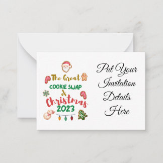 クリスマスクッキースワップ2023招待状 ノートカード