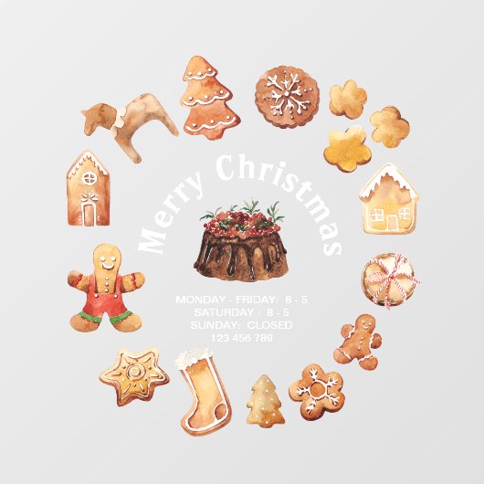 クリスマスクッキーズホリデーシーズンベーカリーデコール ウィンドウサイン (シート)