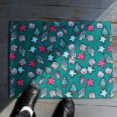 クリスマスクッキーズホリデーズクッキーベーキングパーティー ドアマット