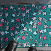 クリスマスクッキーズホリデーズクッキーベーキングパーティー ドアマット