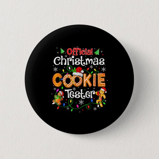 クリスマスクッキーテスター試食係ベイキングクルートードル 缶バッジ (正面)