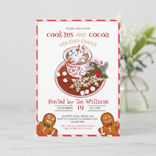 クリスマスクッキーデコレーション パーティー 招待状 (スタンド正面)