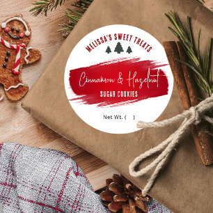 クリスマスクッキーデザートフレーバーフェスティバルレッドグリーン ラウンドシール