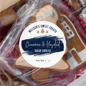 クリスマスクッキーネイビーエレガント金ゴールドホリデーベーキング ラウンドシール