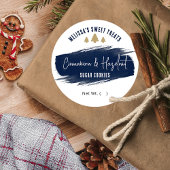 クリスマスクッキーネイビーエレガント金ゴールドホリデーベーキング ラウンドシール