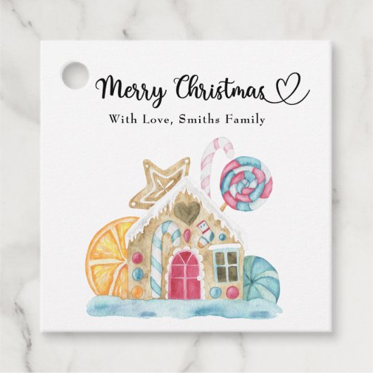 クリスマスクッキーハウス – Merry Christmas フェイバータグ (正面)