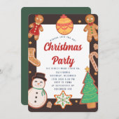 クリスマスクッキーパーティの招待状 招待状 (正面/裏面)