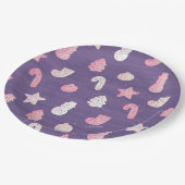 クリスマスクッキーパープル紙プレート ペーパープレート (アングル)