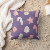 クリスマスクッキーパープル装飾用クッション クッション (ブランケット)