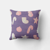 クリスマスクッキーパープル装飾用クッション クッション (裏面)