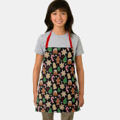クリスマスクッキープディングホリデーベーキングブラックキッド エプロン (インサイチュ)