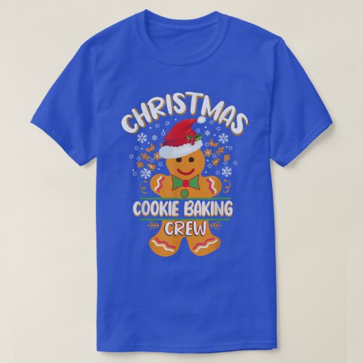 クリスマスクッキーベーキングクルーおもしろいクリスマスサンタ調理師 Tシャツ (デザイン正面)
