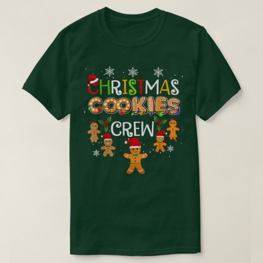 クリスマスクッキーベーキングクルーおもしろいパジャマスファミリー Tシャツ (デザイン正面)
