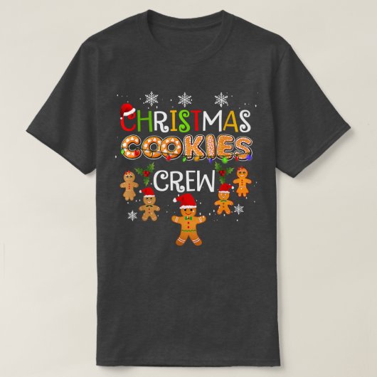クリスマスクッキーベーキングクルーおもしろいパジャマスファミリー Tシャツ (デザイン正面)