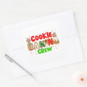 クリスマスクッキーベーキングクルーのグループのマッチングクリスマス スクエアシール (封筒)