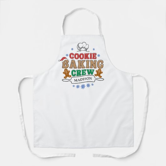 クリスマスクッキーベーキングクルーチームホおもしろいリデイ エプロン (正面)