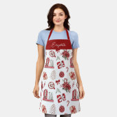 クリスマスクッキーベーキングクルーパーソナライズされた エプロン (着用した状態)