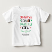 クリスマスクッキーベーキングクルー家族の子名 ベビーTシャツ (正面)