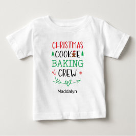 クリスマスクッキーベーキングクルー家族の子名 ベビーTシャツ