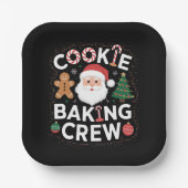 クリスマスクッキーベーキングクルー家族クリスマス ペーパープレート (正面)