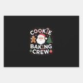 クリスマスクッキーベーキングクルー家族クリスマス ラッピングペーパーシート (正面)