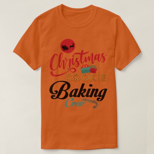 クリスマスクッキーベーキングクルーGingerbread Team Sant Tシャツ (デザイン正面)