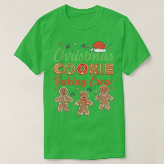 クリスマスクッキーベーキングクルーGingerbread Team Sant Tシャツ (デザイン正面)