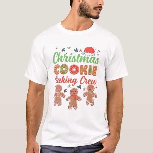 クリスマスクッキーベーキングクルーGingerbread Team Sant Tシャツ (正面)