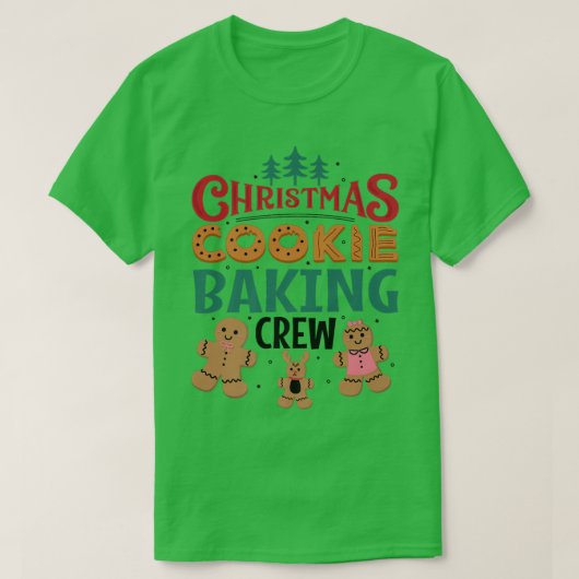 クリスマスクッキーベーキングクルーGingerbread Team Sant Tシャツ (デザイン正面)