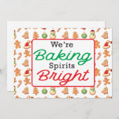 クリスマスクッキーベーキングスピリッツ明るい シーズンカード (正面/裏面)