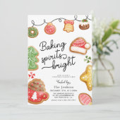 クリスマスクッキーベーキングパーティの招待状 招待状 (スタンド正面)