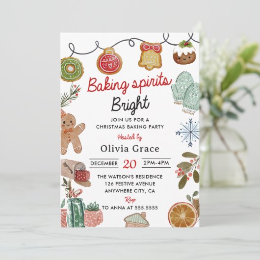 クリスマスクッキーベーキングパーティー 招待状 (スタンド正面)