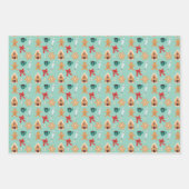 クリスマスクッキーベーキングホリデーカワイイフェスティバル ラッピングペーパーシート (正面2)