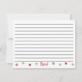 クリスマスクッキーベーキング料理レシピカード 招待状 (裏面)