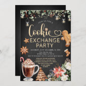 クリスマスクッキーホットココア交換パーティーフローラ 招待状 (正面/裏面)