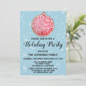 クリスマスクッキーホリデーパーティレッドボールブルースノー 招待状 (スタンド正面)