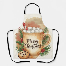 クリスマスクッキーホリーフェスティブココア エプロン