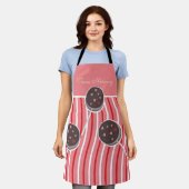 クリスマスクッキーポップ・アートのベーキングチーム名ペパーミント エプロン (着用した状態)