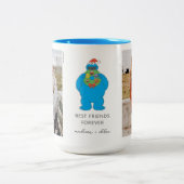 クリスマスクッキーモンスター |友最高のだち – 写真 ツートーンマグカップ (中央)