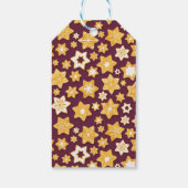 クリスマスクッキーリースと深いプラム背景 ギフトタグ (裏面)