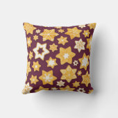 クリスマスクッキーリースと深いプラム背景 クッション (裏面)