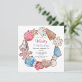 クリスマスクッキーリースホリデークッキー交換 招待状 (スタンド正面)