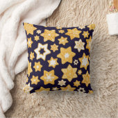 クリスマスクッキーリース(ネイビーブルー背景) クッション (ブランケット)