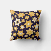 クリスマスクッキーリース(ネイビーブルー背景) クッション (裏面)