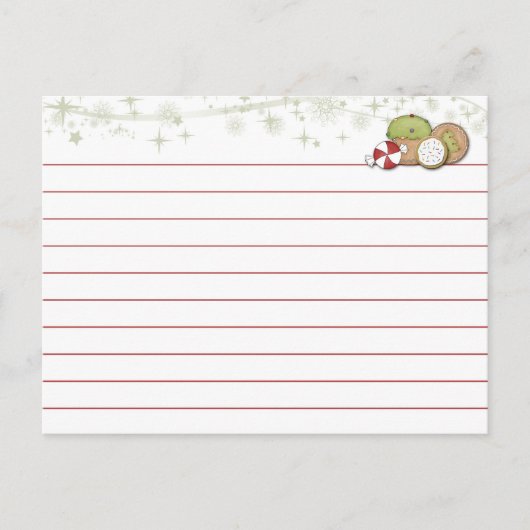 クリスマスクッキーレシピカード ポストカード (正面)