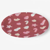 クリスマスクッキーレッド紙プレート ペーパープレート (アングル)