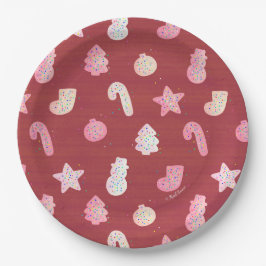 クリスマスクッキーレッド紙プレート ペーパープレート