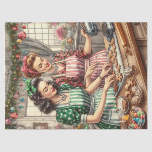 クリスマスクッキーヴィンテージホリデーベーキング 薄葉紙 (正面)