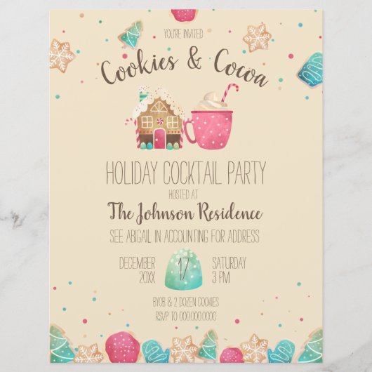 クリスマスクッキー交換かわいいパーティーチラシ (正面)