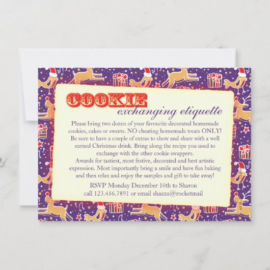 クリスマスクッキー交換とエチケット招待状 招待状